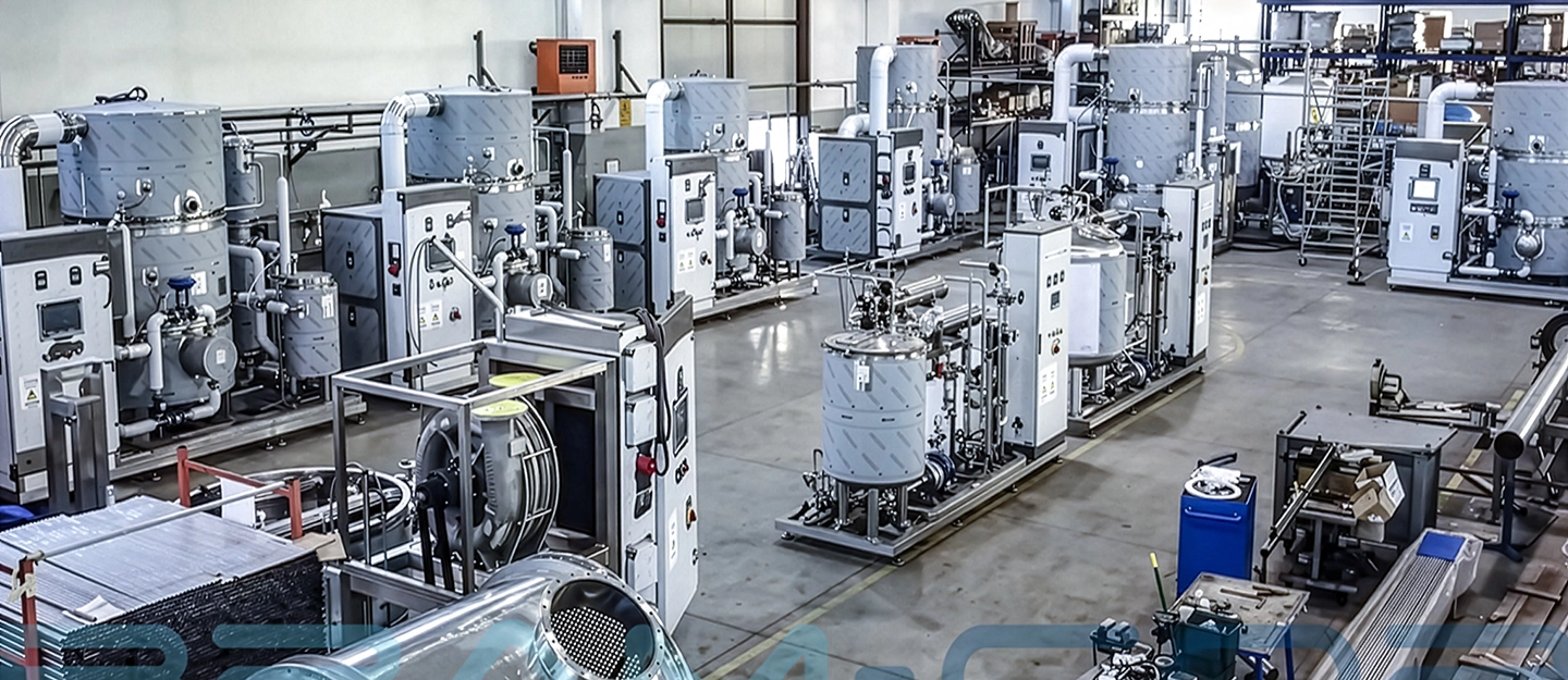 DEC 2019, Bram-Cor main factory, Parma (Italy). Set of seven STMC distiller in construction. They will be delivered in the course of 2020